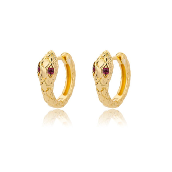 Ruby Serpent Hoops