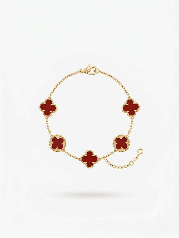 Red Clover Charm Bracelet