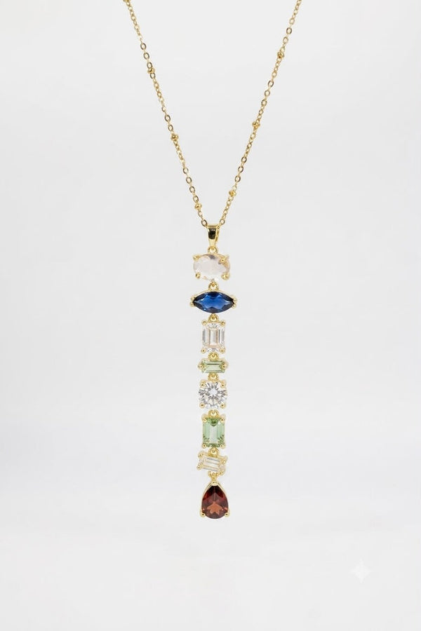 Technicolor Gem Cascade Necklace