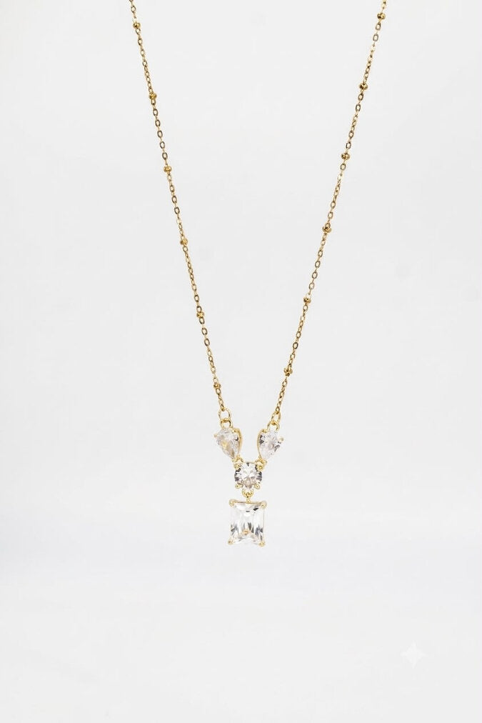 Crystal Cascade Drop Necklace