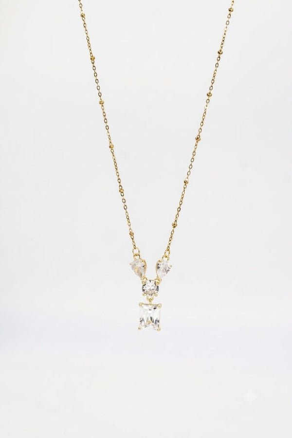 Crystal Cascade Drop Necklace