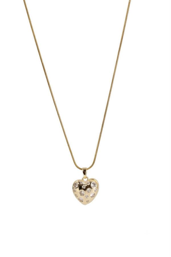 Starlight Scattered Crystal Heart Necklace