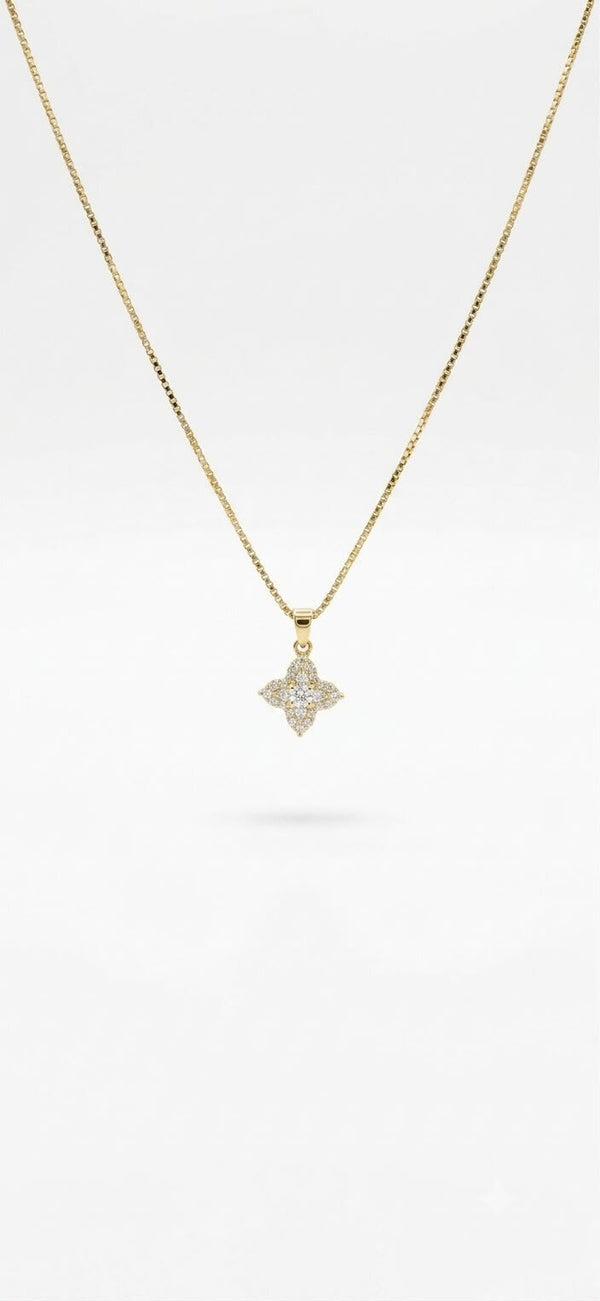 Sparkling Quatrefoil Pendant Necklace
