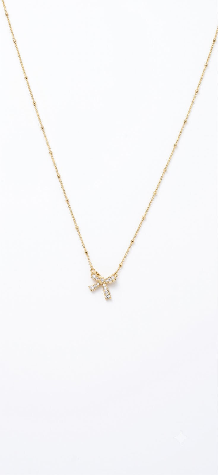 Petite Pavé Bow Necklace
