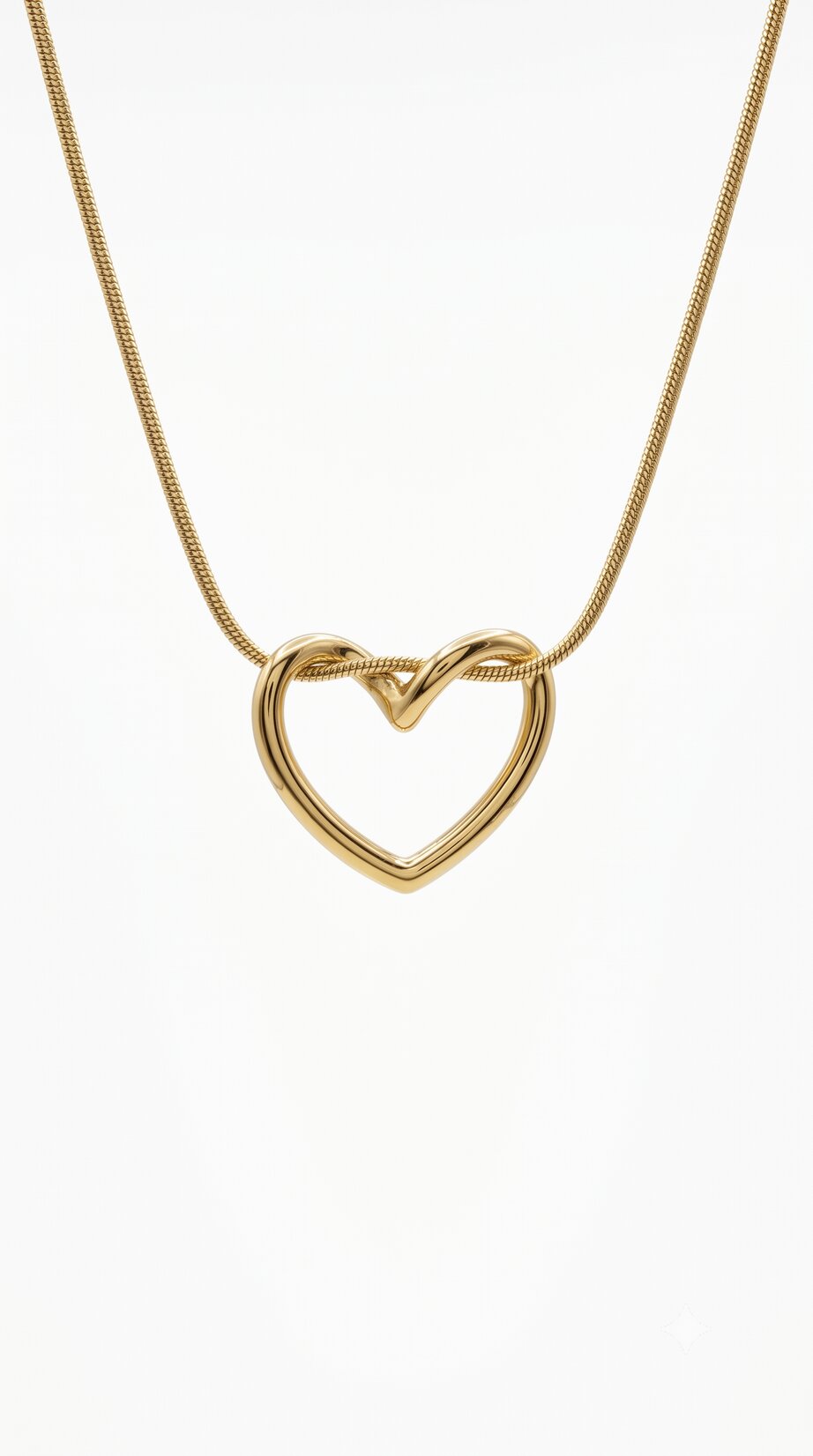 Twisted Gold Open Heart Pendant
