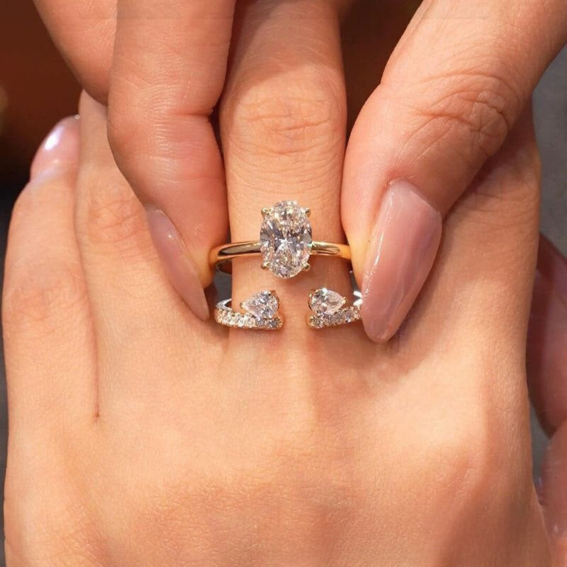Crown Diamond Ring Set