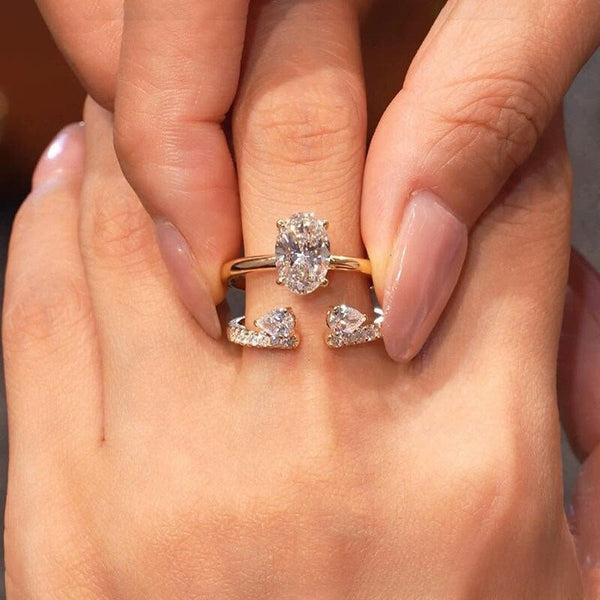 Crown Diamond Ring Set