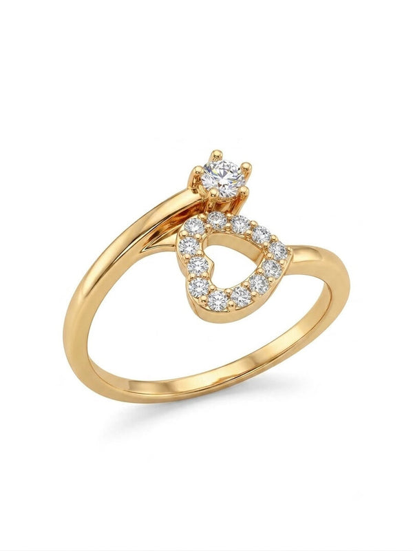 Heart Spiral Gold Plated Ring