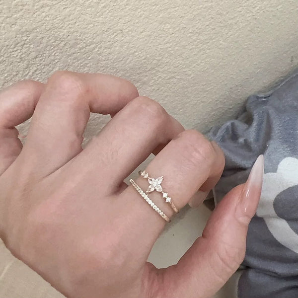 Crown Diamond Ring Set