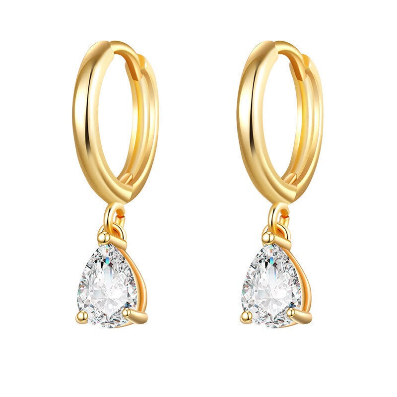 Drop diamond hoops
