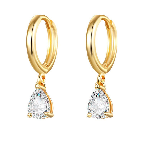 Drop diamond hoops