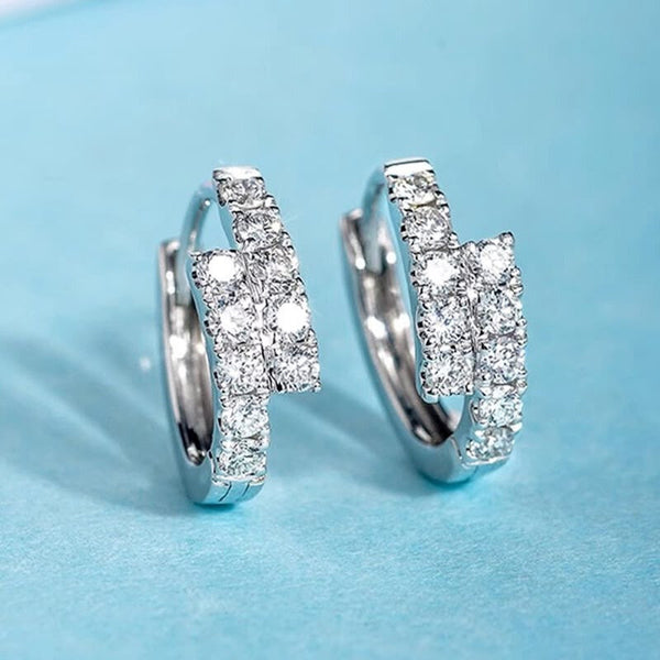 Iced Silver hoops