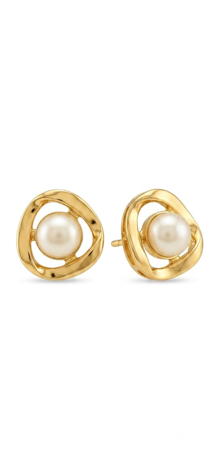 Gold Plated Pearl Stud