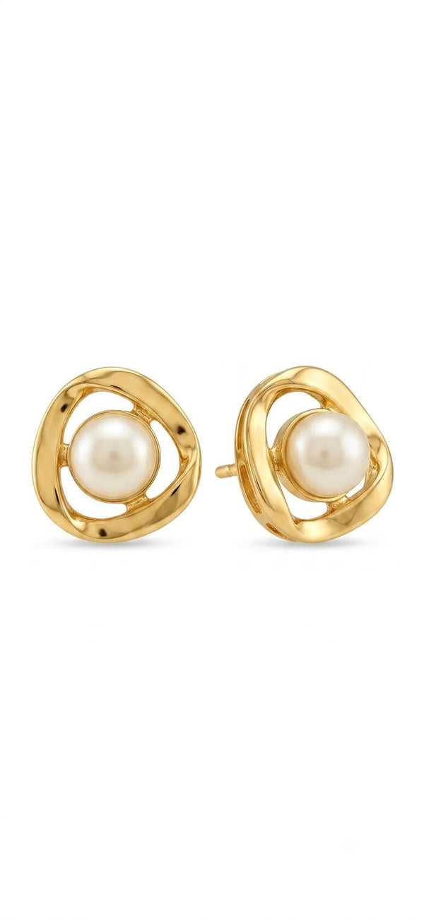 Gold Plated Pearl Stud