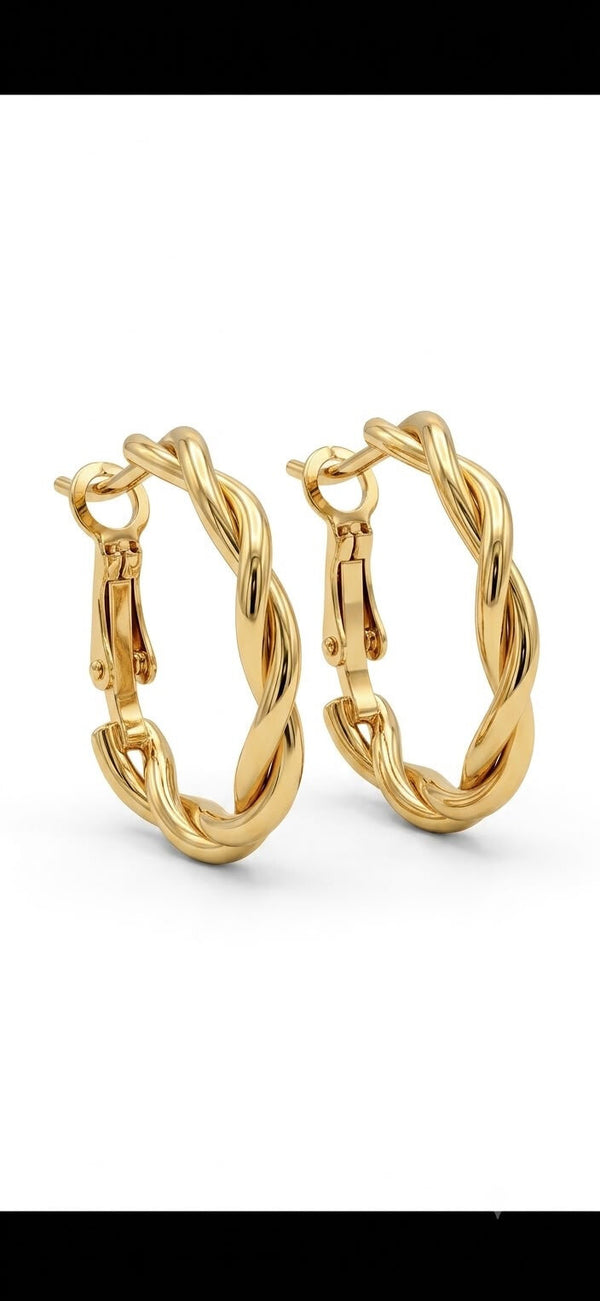 Twisted Radiance Gold Plated Earrings