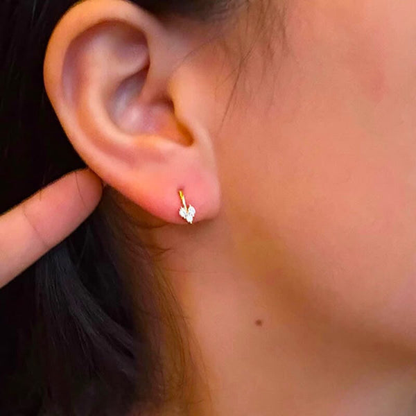 Heart Hoops Stud Earrings