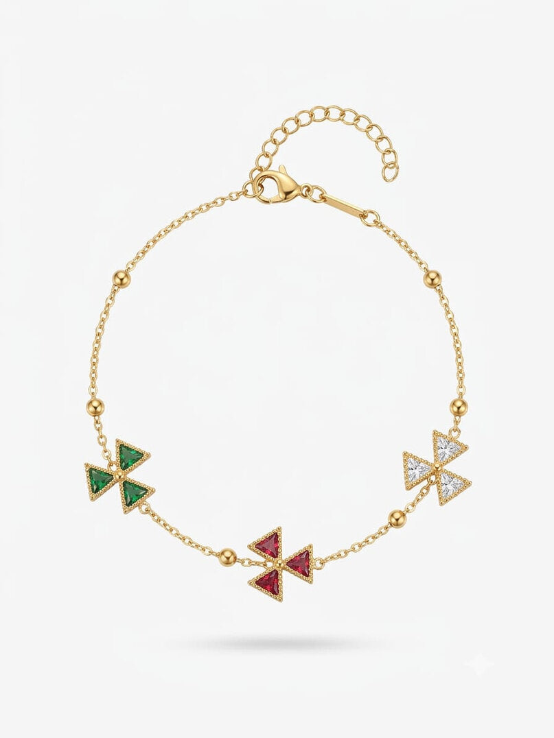 14K Gold Multi-Color Charm Bracelet