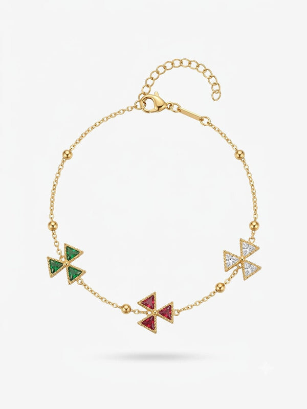 14K Gold Multi-Color Charm Bracelet