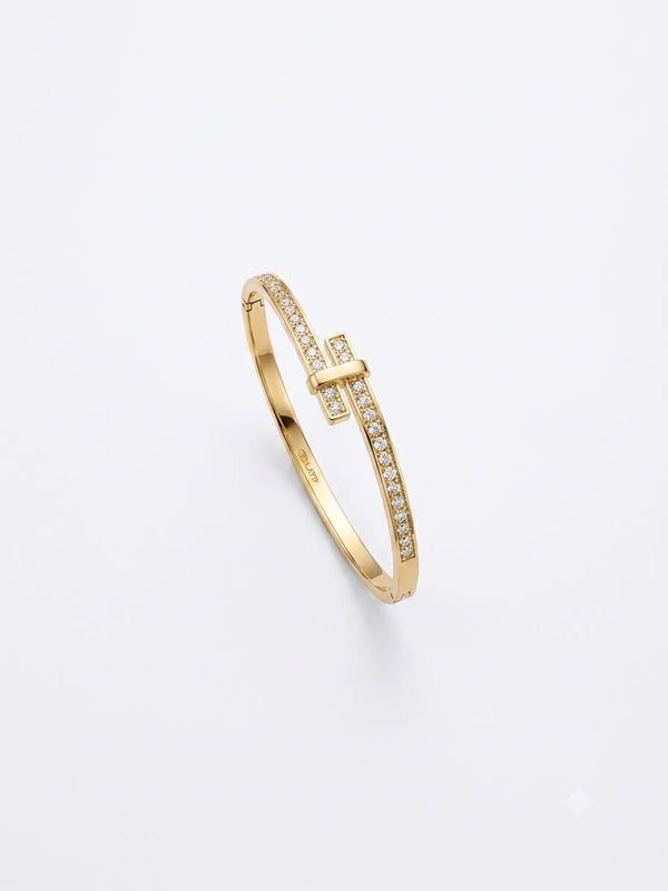 T-Style Crystal Gold Plated Bracelet